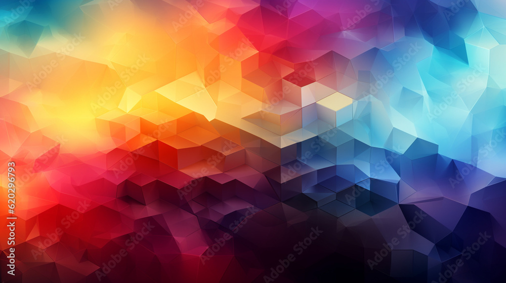 Symphony of Vibrant Hues: A Mesmerizing Fusion of Colors and Geometric