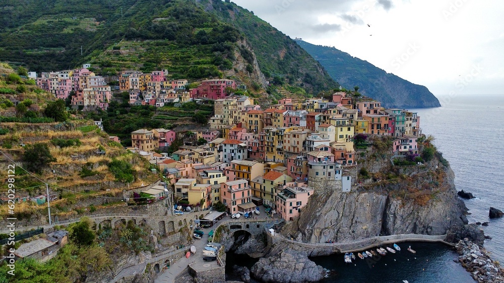 drone photo Manarola Cinque Terre Italy europe