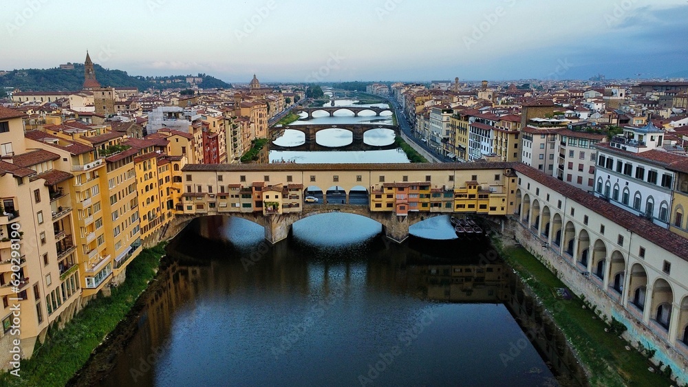 drone photo Ponte Vecchio Florence Italy europe