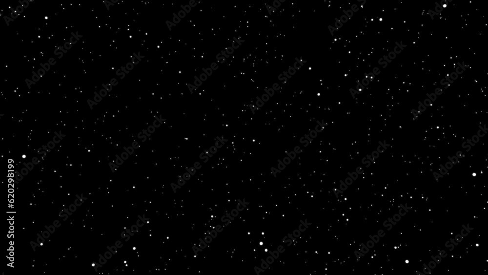 Flying through hyperspace with stars approaching the camera.