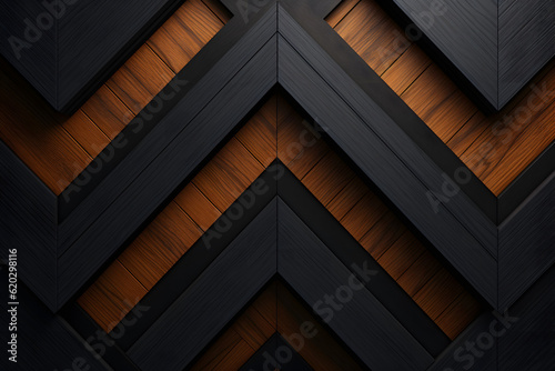 Wooden chevron pattern on dark background