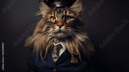 Whiskered Hospitality: Maine Coon Cabin Crew