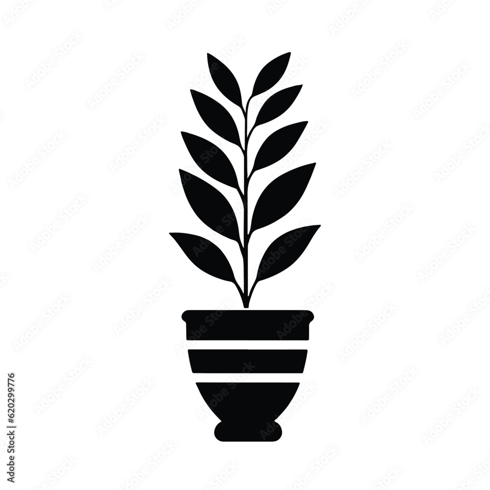 Silhouette potted plants icon, Sign for mobile concept and web design. vector illustration Silhouette potted plants icon, Sign for mobile concept and web design. vector illustration