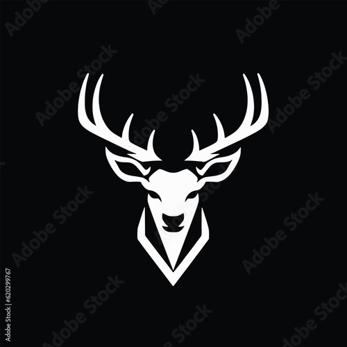 Simple deer head logo, illustration vector isolated 