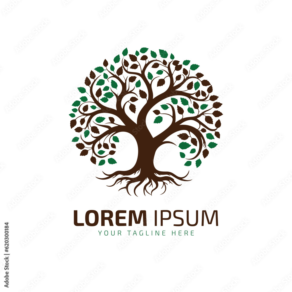 tree logo icon vector template design illustration isolated on white background.