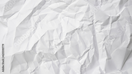 White crumpled paper sheet background. Abstract wallpaper. AI generated