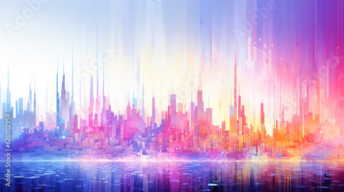 illustration. a virtual city of the future. a symbol of technology development