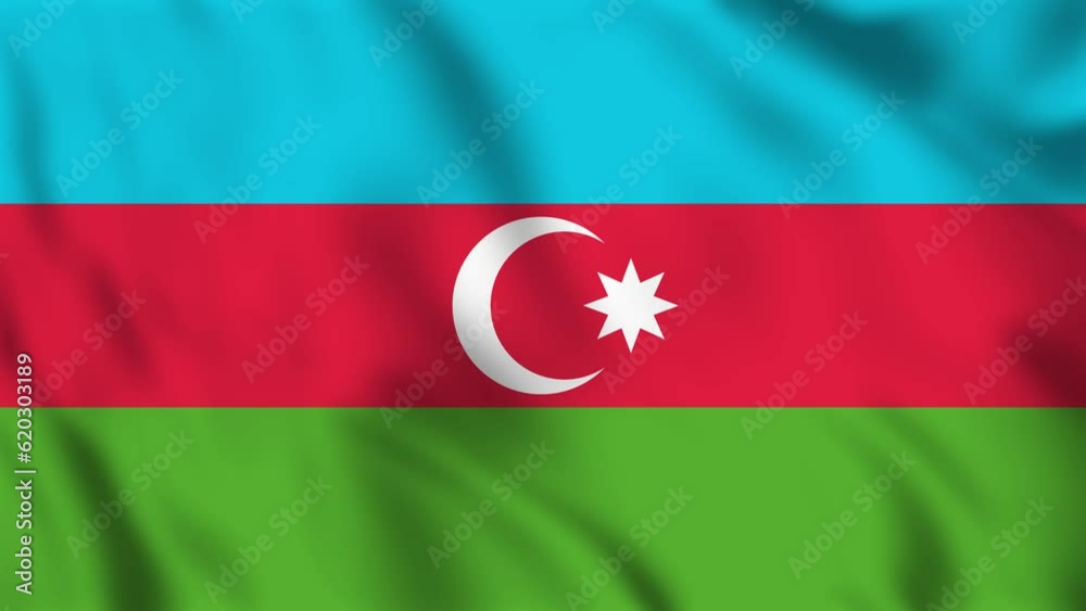 Looped background animation of the waving flag of Azerbaijan Looped background animation of the waving flag of Azerbaijan
