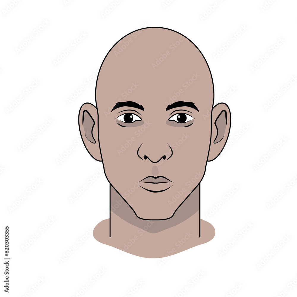 face of a person. Illustration portret of a man. face of a person. Illustration portret of a man.