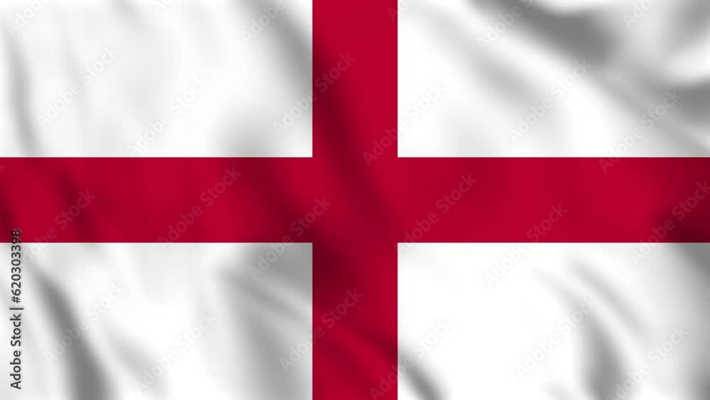 Looped background animation of the waving flag of England