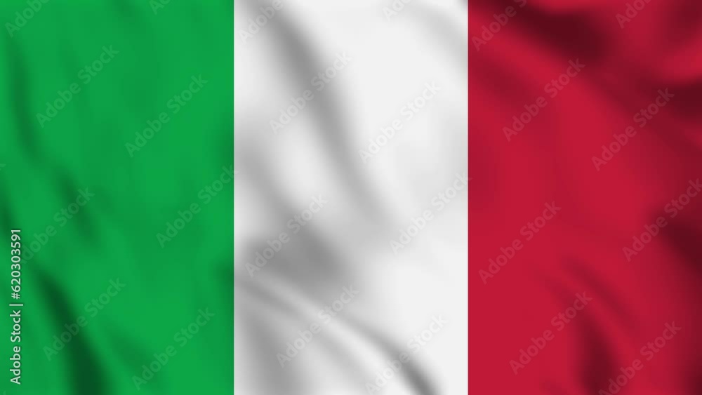 Looped background animation of the waving flag of Italy Looped background animation of the waving flag of Italy