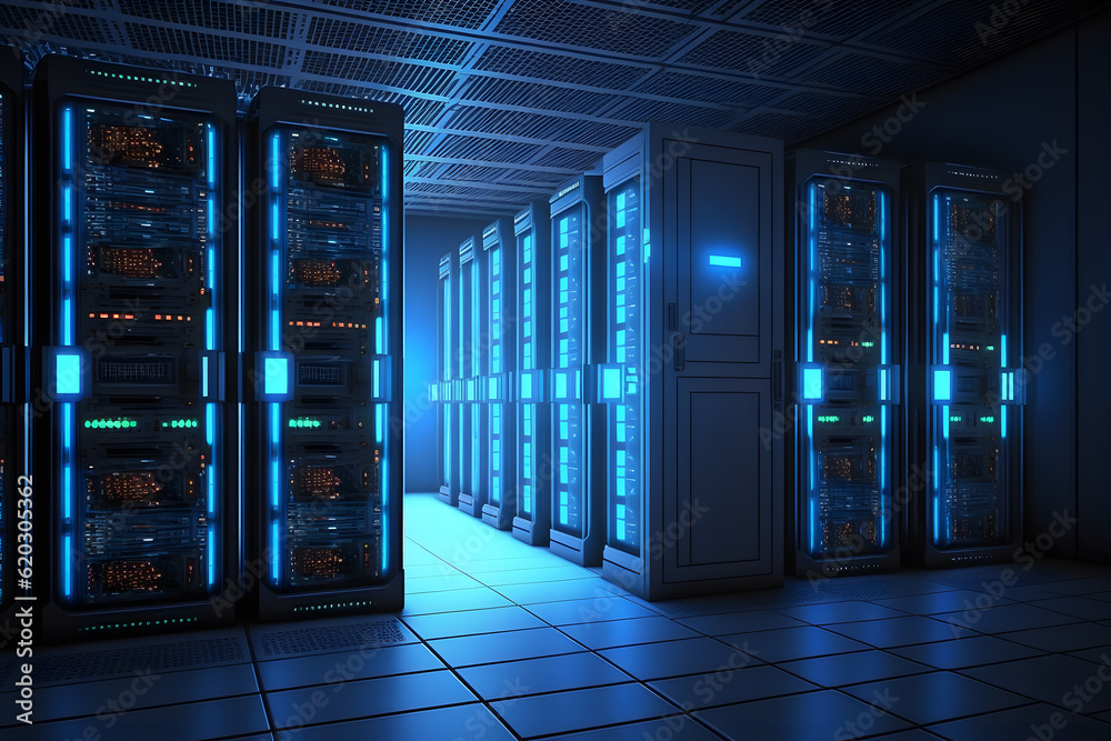 Modern data center - server racks