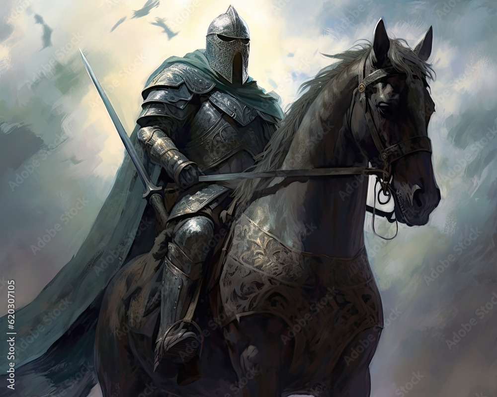 Medieval Warrior and Warhorse Medieval Warrior and Warhorse