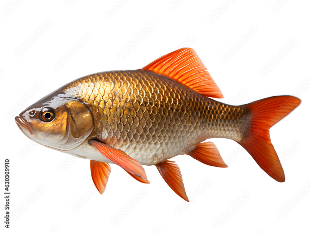 Fototapeta premium crucian carp isolated from the background. Generative AI.