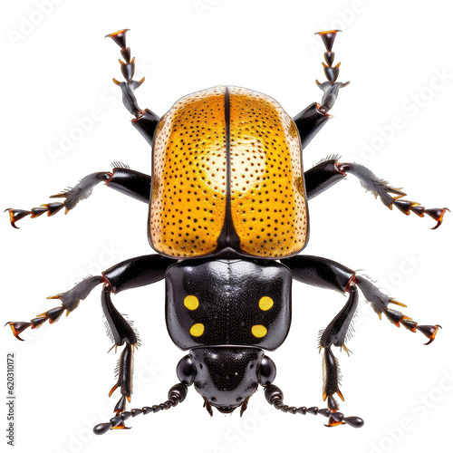 a close-up of a beetle on a white background © LUPACO PNG