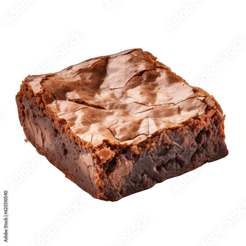a delicious brownie on a pristine white table