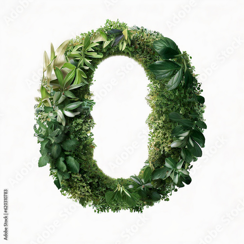 Letter O Made out of Plants photo
