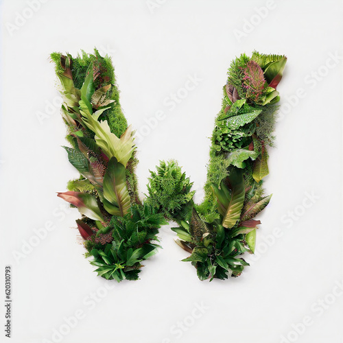 Letter W Made out of Plants photo