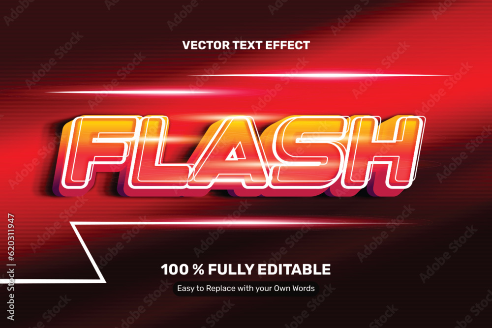 3D Bold Flash Text Effect