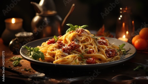 bowl of spicy pasta with cheese and parmesan sauce