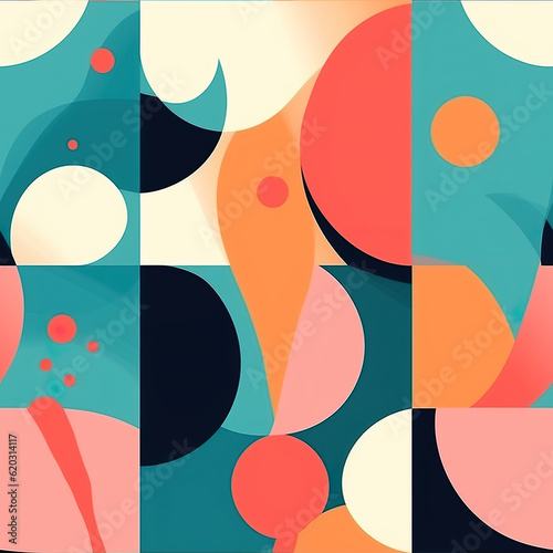 A series of abstract images of different shapes. Generative AI.