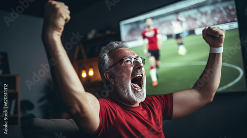 Man cheering At home Generative AI