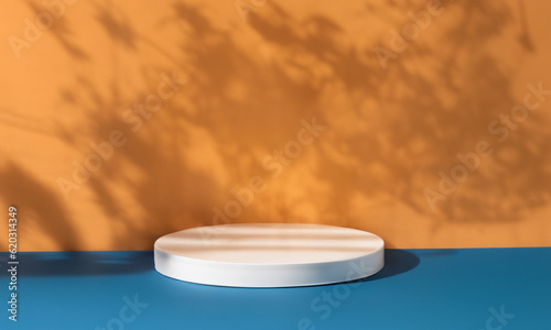 podium_cosmetic display_product stand with cool color background