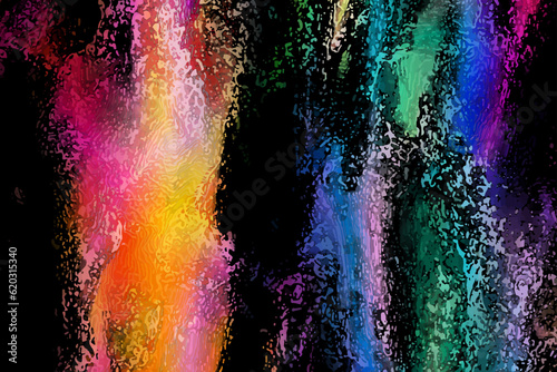 Vector bright colorful watercolor original texture on black background, useful for any project, presentation, website, banner, poster, brochure, flyer, postcard, cover. Creative design.