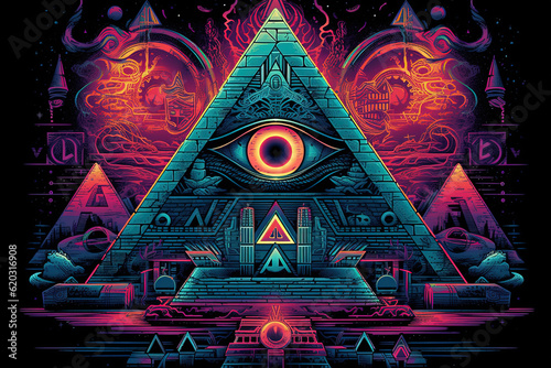 Synthwave Elevation: Ascending the Pyrami photo