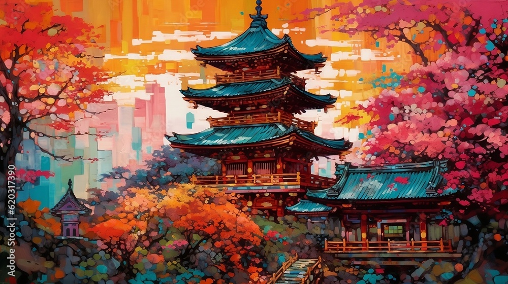 Fototapeta premium chinese temple at night
