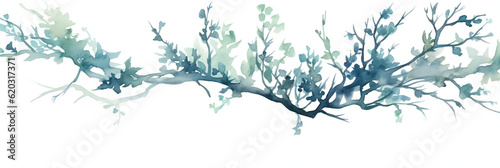 watercolor  background showing a long branch