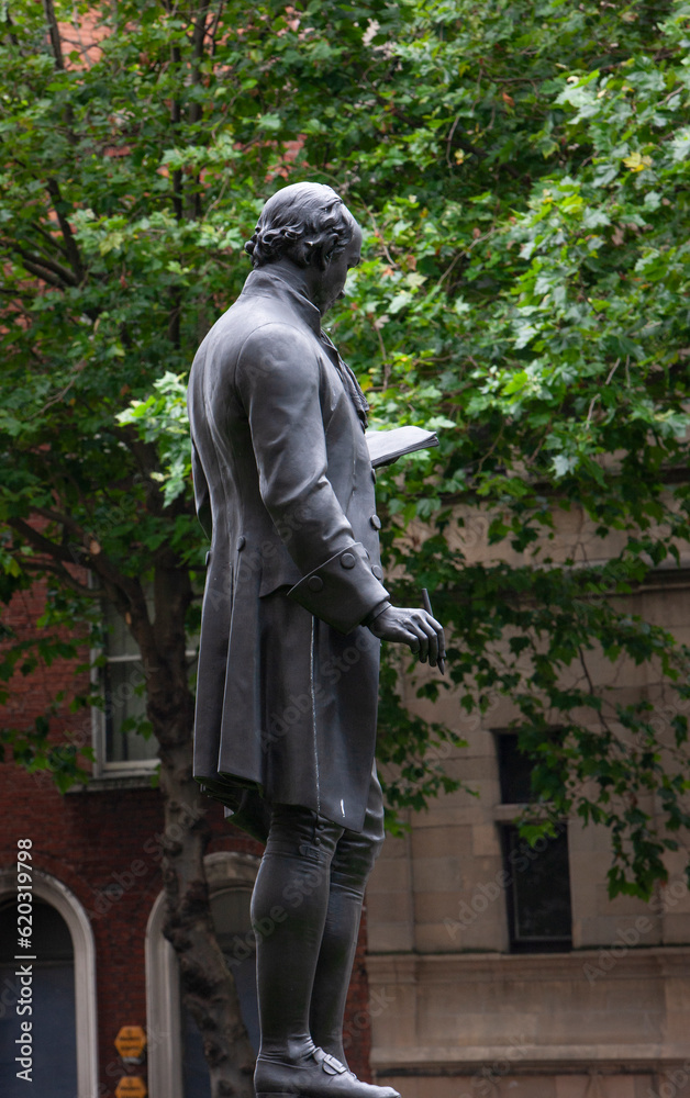 City of Dublin Ireland. Statue of Edmund Burke, Trinity College