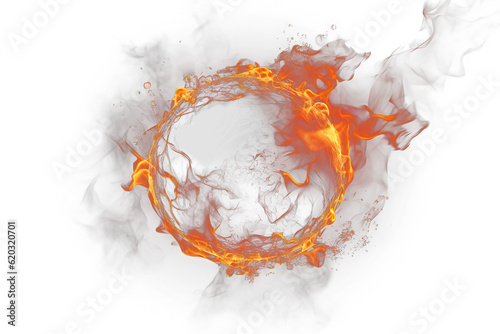 Canvas Print Burning Ball VFX Element for Compositing Transparent Background
