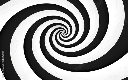 Black and white spiral background. Illustration AI Generative.