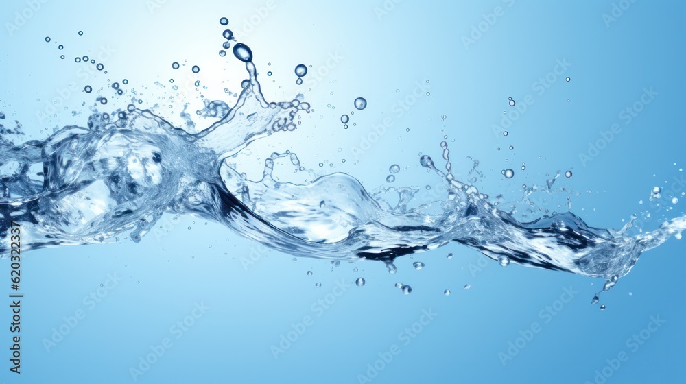 Water splashes. Illustration AI Generative.