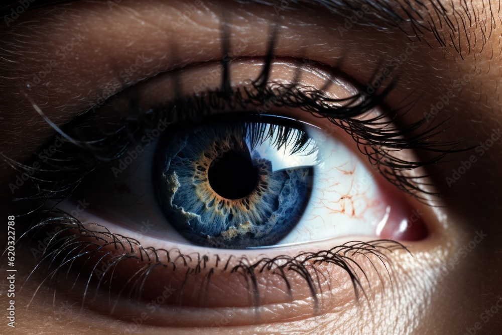 Obraz premium Closeup photo of eye. Illustration AI Generative.