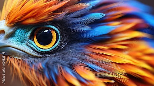 Animal feather beak and eye in close up AI, Generative AI, Generative