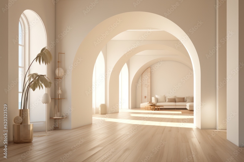 Beige interior interior design interior design Illustration AI Generative.