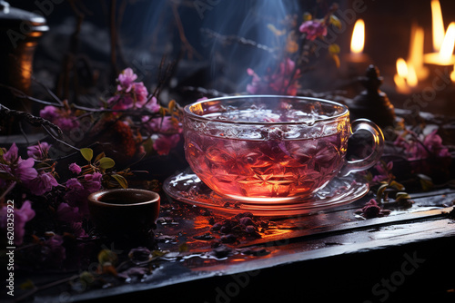 Tea. A beverage obtained by brewing, boiling, or infusing prepared tea leaves. is the dry leaves of the tea bush used to brew this drink. Lemon, cinnamon, spoon, cup of tea. Generative AI