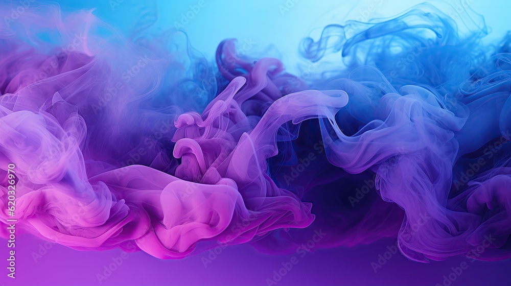 Blue and purple smoke background AI, Generative AI, Generative