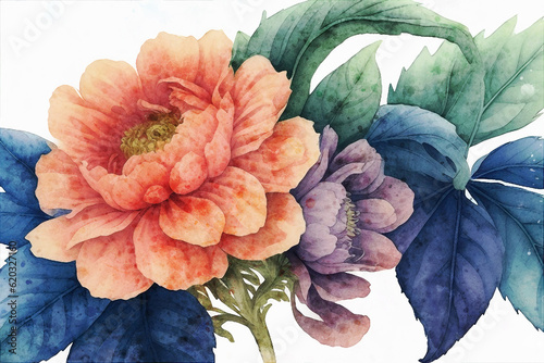 beautiful elegant peony flower illustration