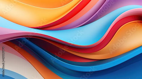 Colorful geometric background fluid shapes composition AI, Generative AI, Generative