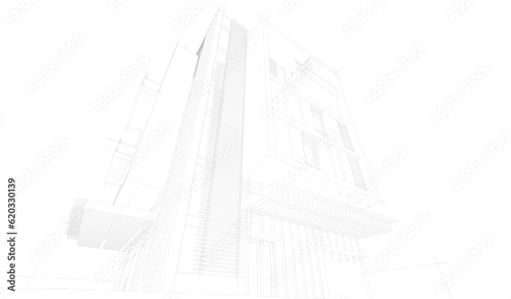 architectural sketch of building