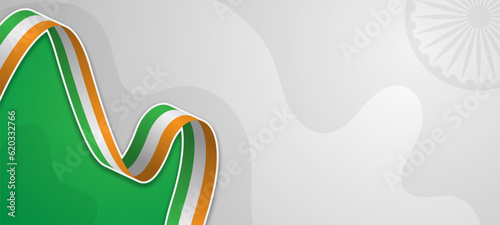 india flag ribbon banner for republic day celebration