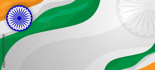 indian flag banner with wavy shape