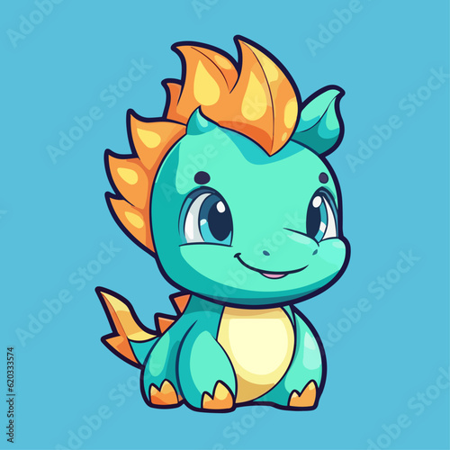Adorable Dragon Cartoon Character  Perfect for Children s Merchandise  Books  and More