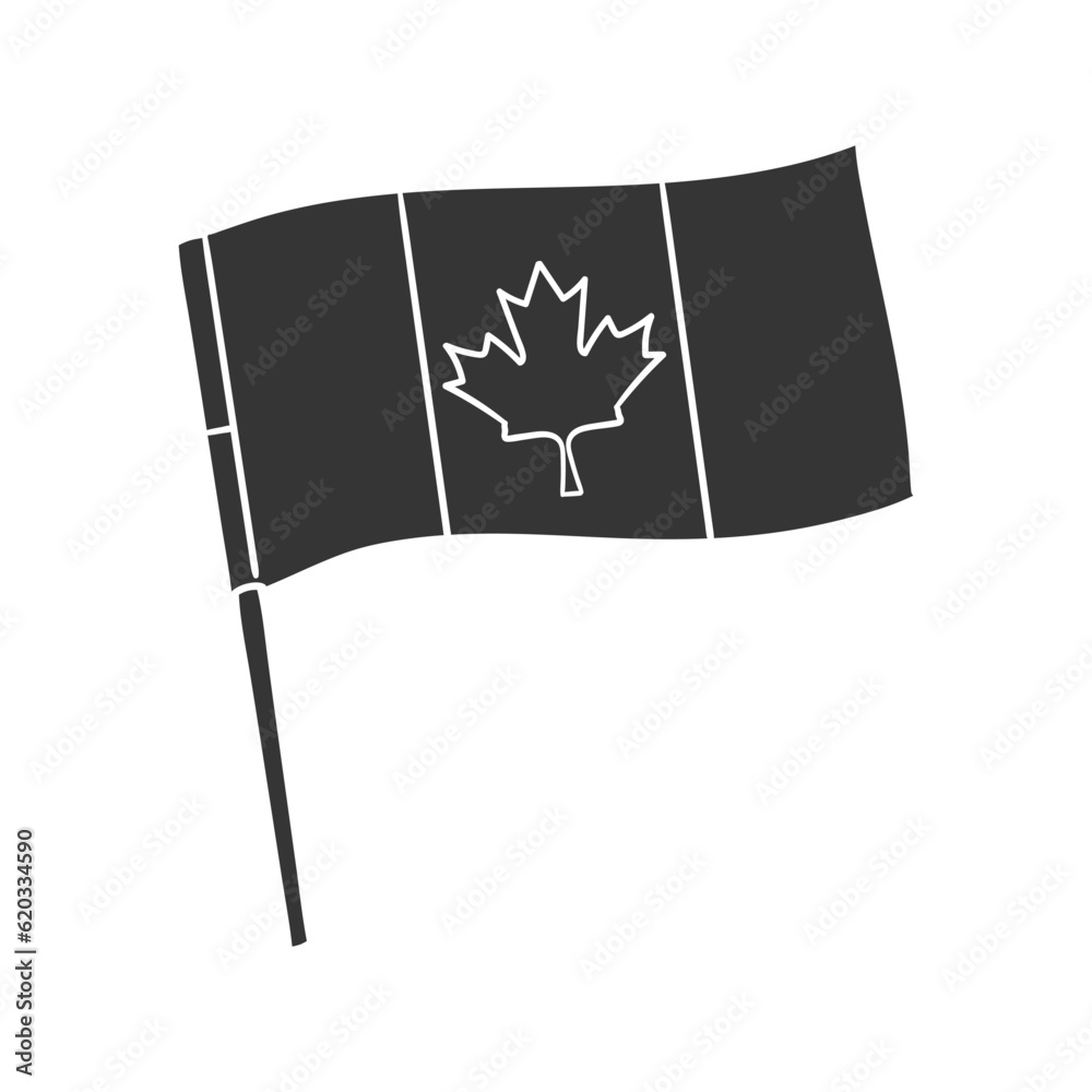 Canada Flag Icon Silhouette Illustration. Canadian Vector Graphic ...