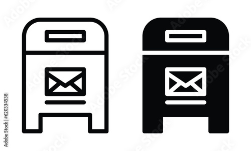 Mailbox icon with outline and glyph style.