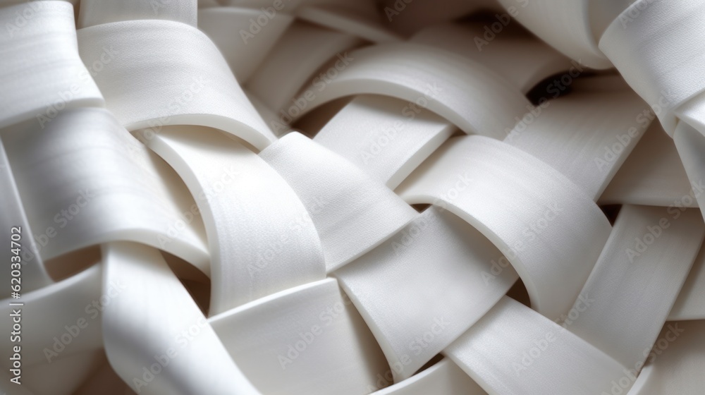 Obraz premium abstract background texture and detail of white wicker fabric. Generative AI 