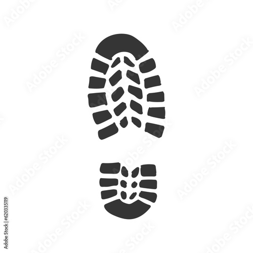 Foot Print Icon Silhouette Illustration. Sole Boot Vector Graphic Pictogram Symbol Clip Art. Doodle Sketch Black Sign.